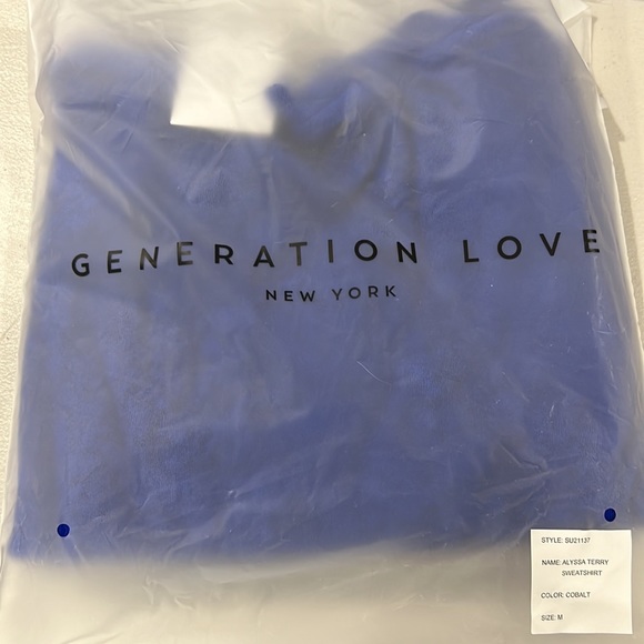 🆕Generation Love Alyssa Terry Sweatshirt Cobalt Blue - Picture 11 of 11